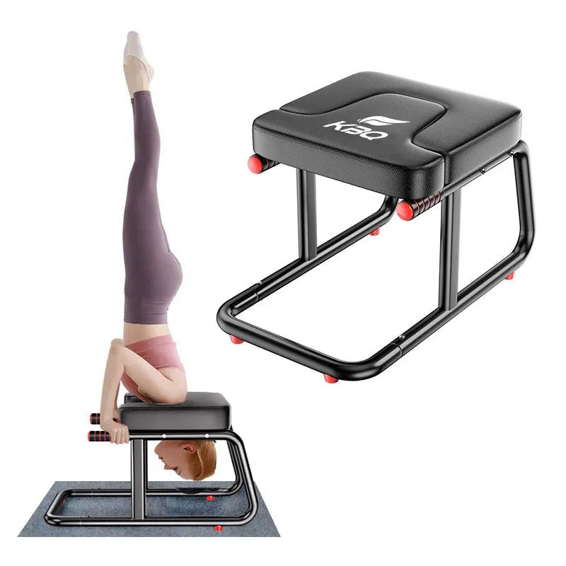 KBQ Inverted Stool Yoga Chair for Balance Training and Headrest