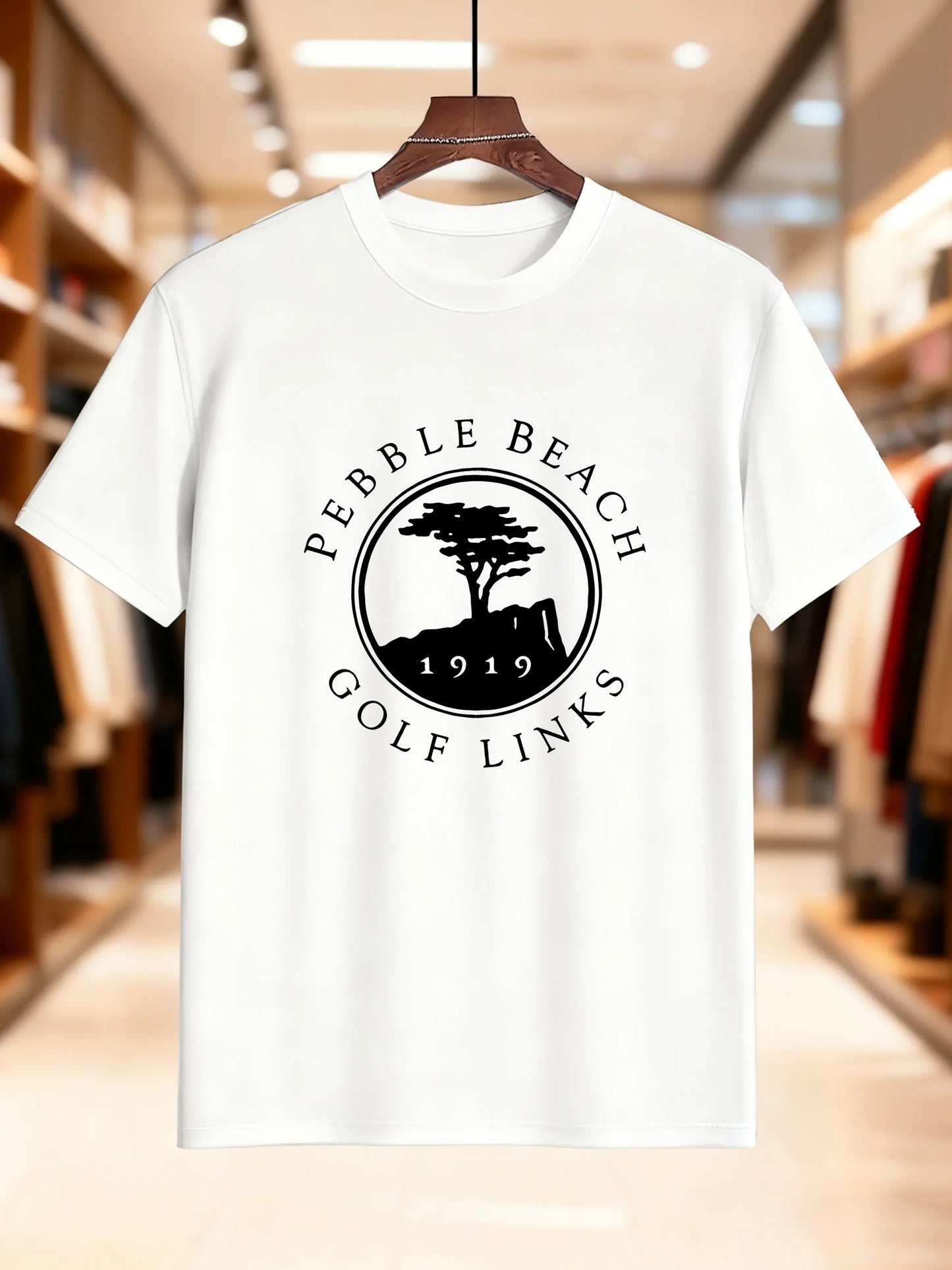 Pebble Beach Golf Mens Cotton T Shirt Casual Top Wear