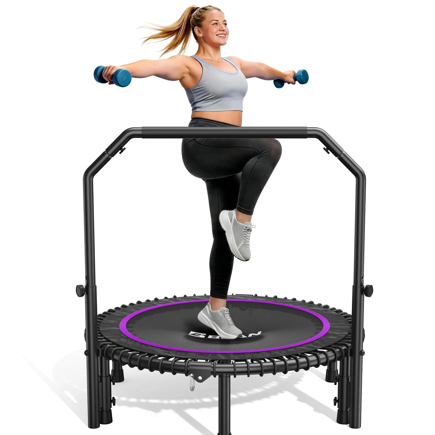 Mini Rebounder Trampoline With Adjustable Handle