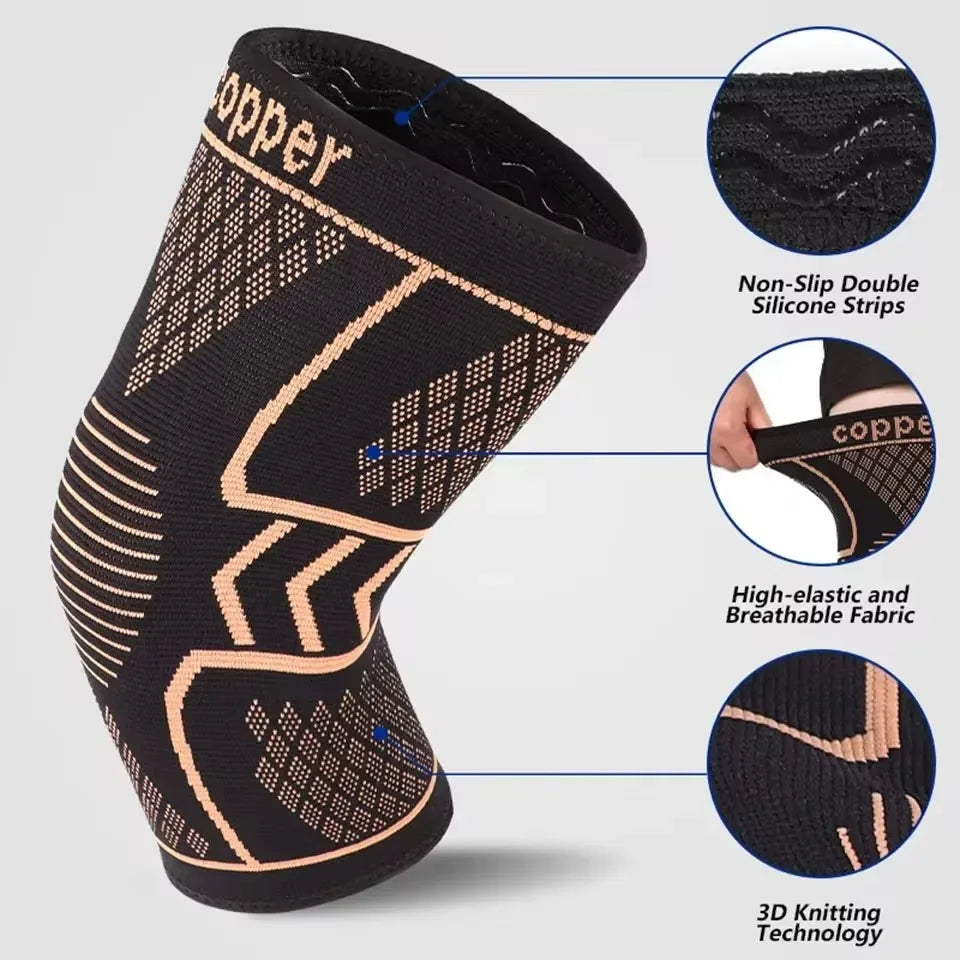 GOBYGO Copper Knee Support Pad Braces For Joint Pain Relief