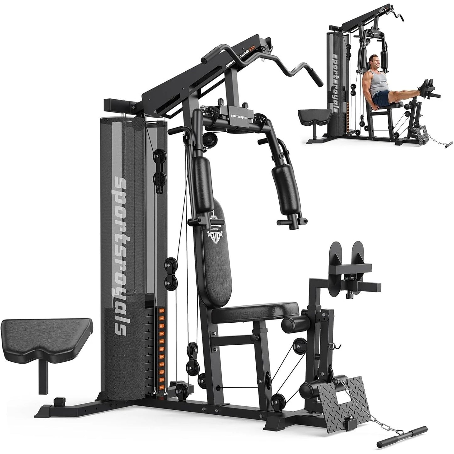 FED Fitness Home Gym With 150 Lb Weight Stack And Pulley System