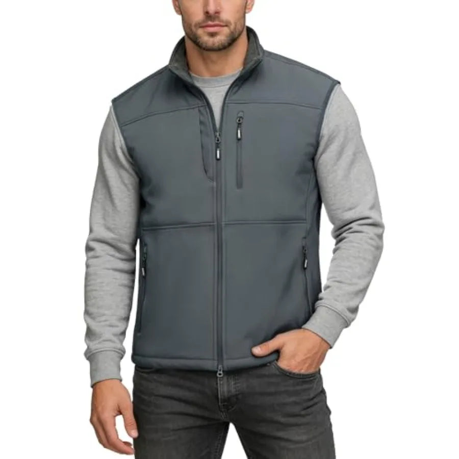 Lightweight Windproof Fleece-Lined Softshell Running Vest For Golf