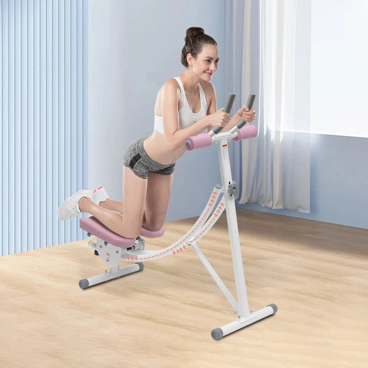Adjustable Foldable Ab Crunch Trainer Machine for Home Gym Workouts
