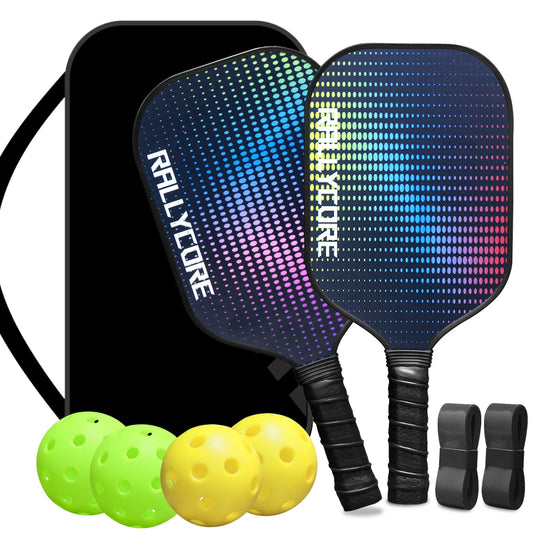 Fiber Glass Pickleball Paddles Set of 2 With Friction Surface