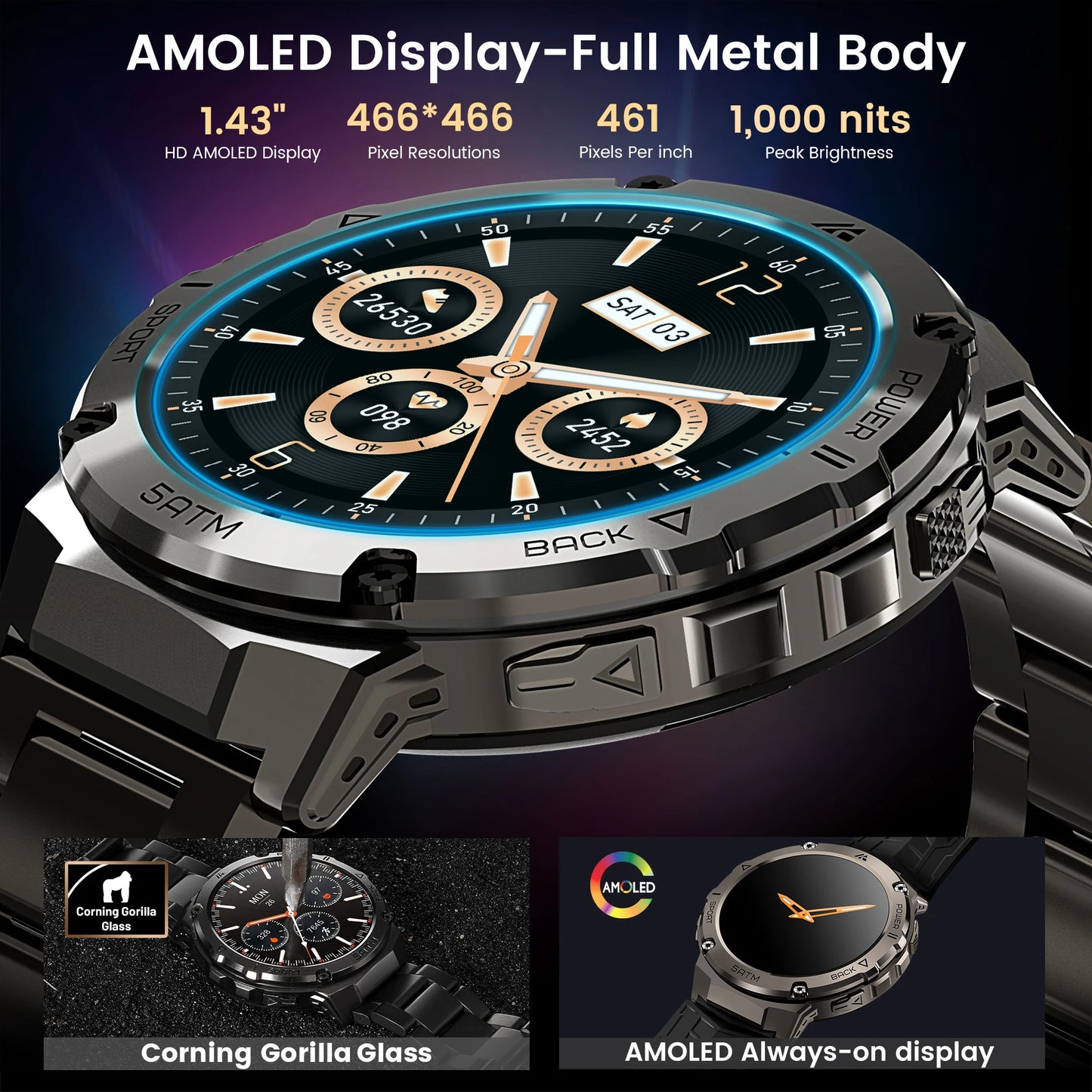 Ticwris T3E GPS Smartwatch For Men Waterproof 5ATM IP69K