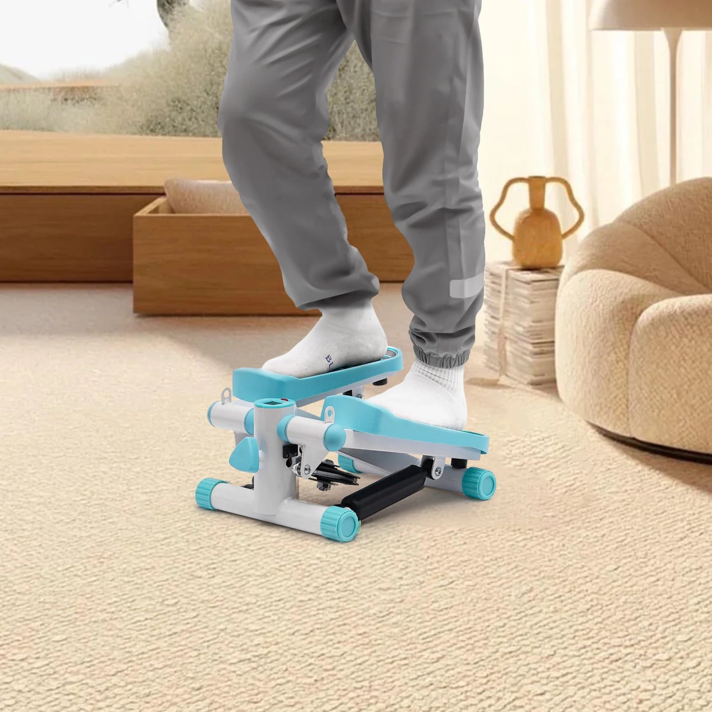 Compact Hydraulic Stepper With Resistance Bands For Home Use
