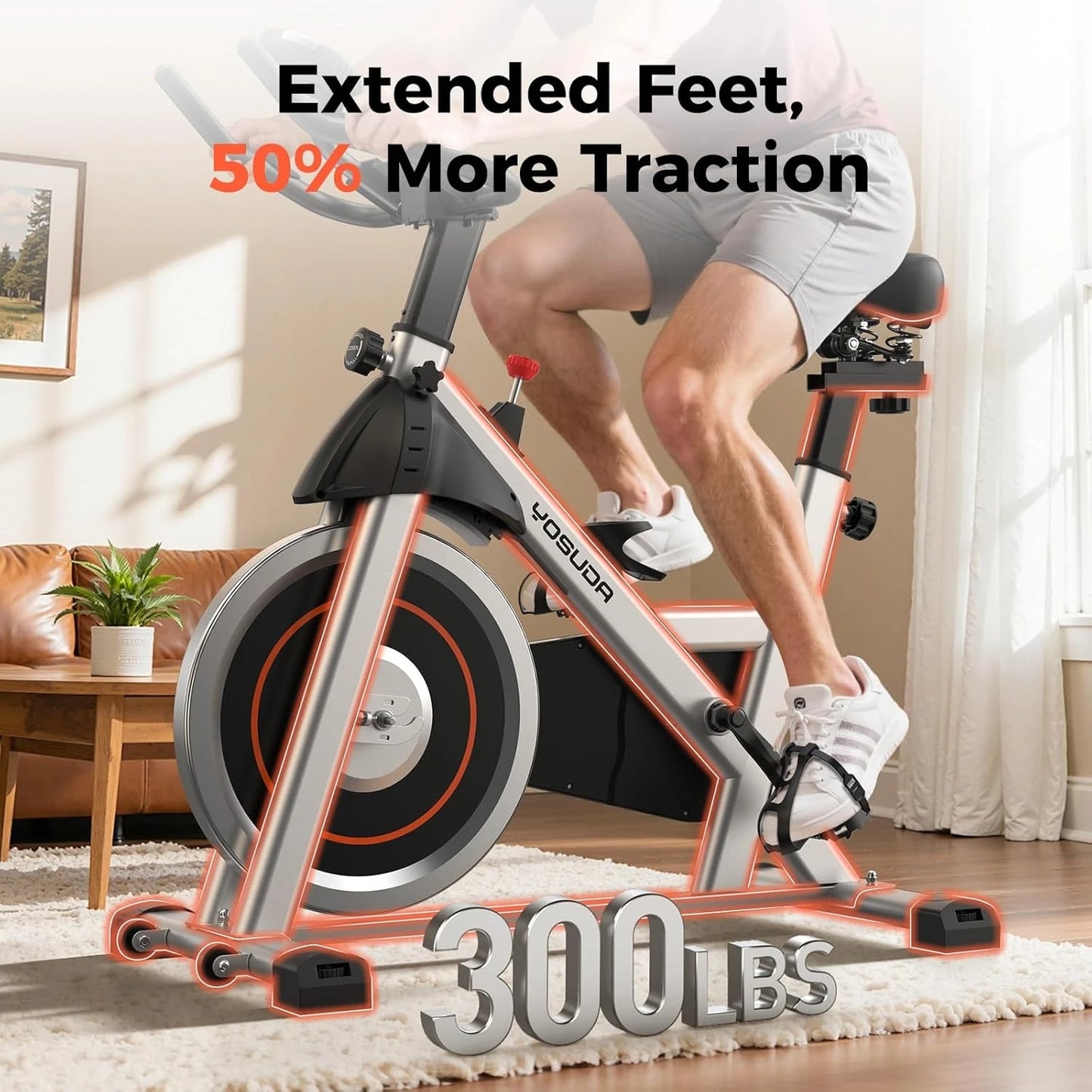 YOSUDA Magnetic Indoor Cycling Bike With Exclusive App And 300 Pounds Capacity