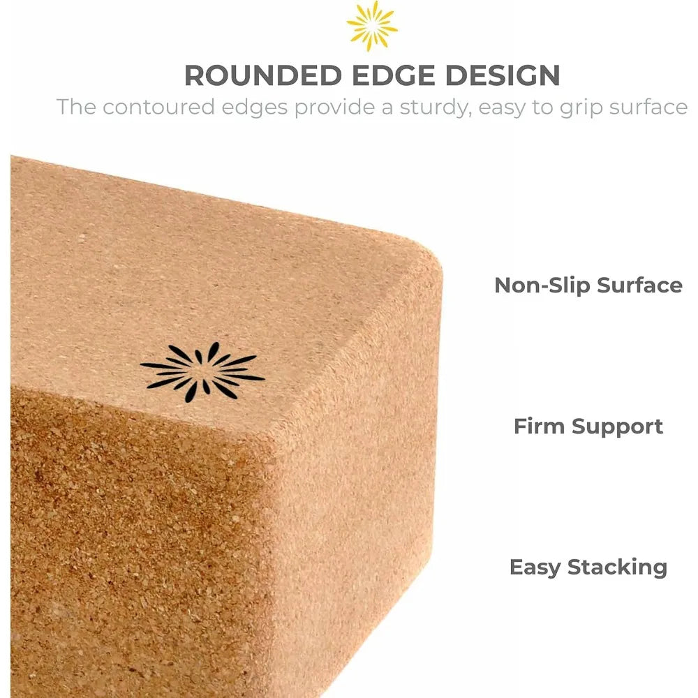 Sunshine Yoga Premium Cork Block For Stretching Support
