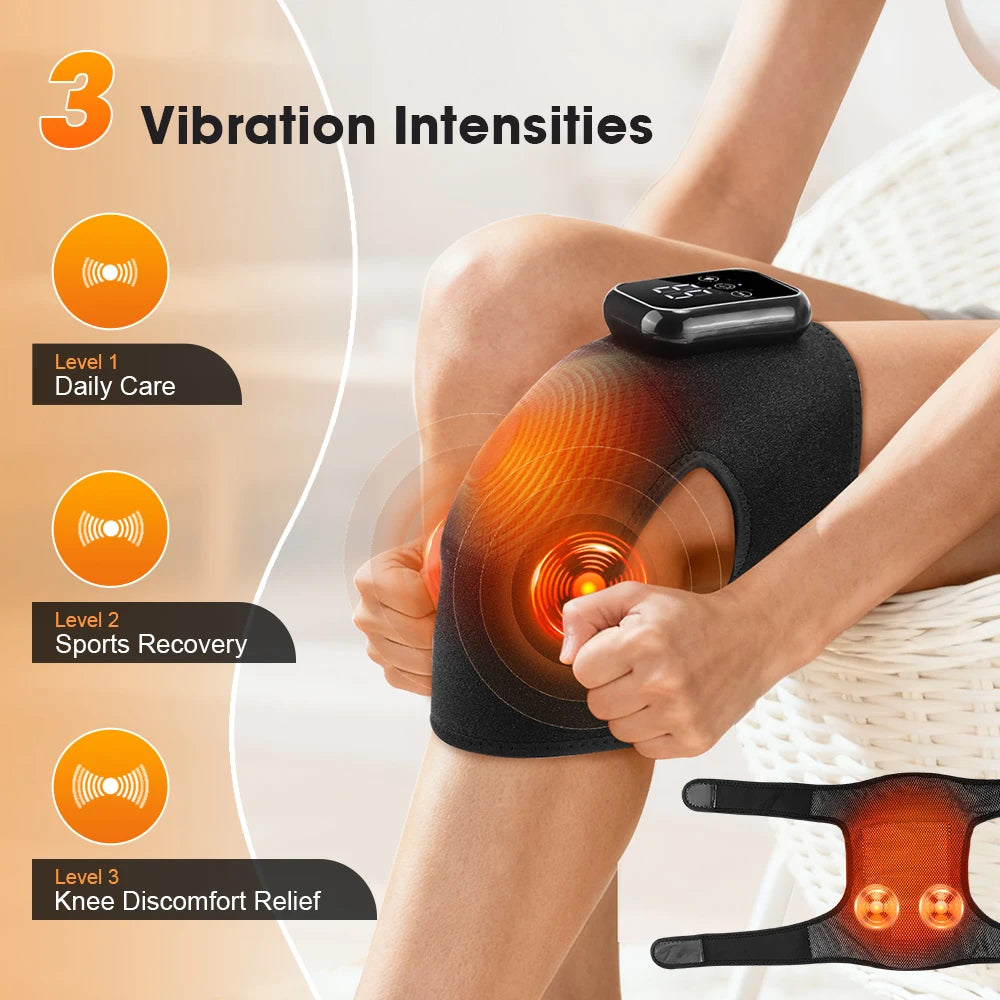 AFDEAL Electric Knee Massage Pad With Heated 3-Level Hot Compress