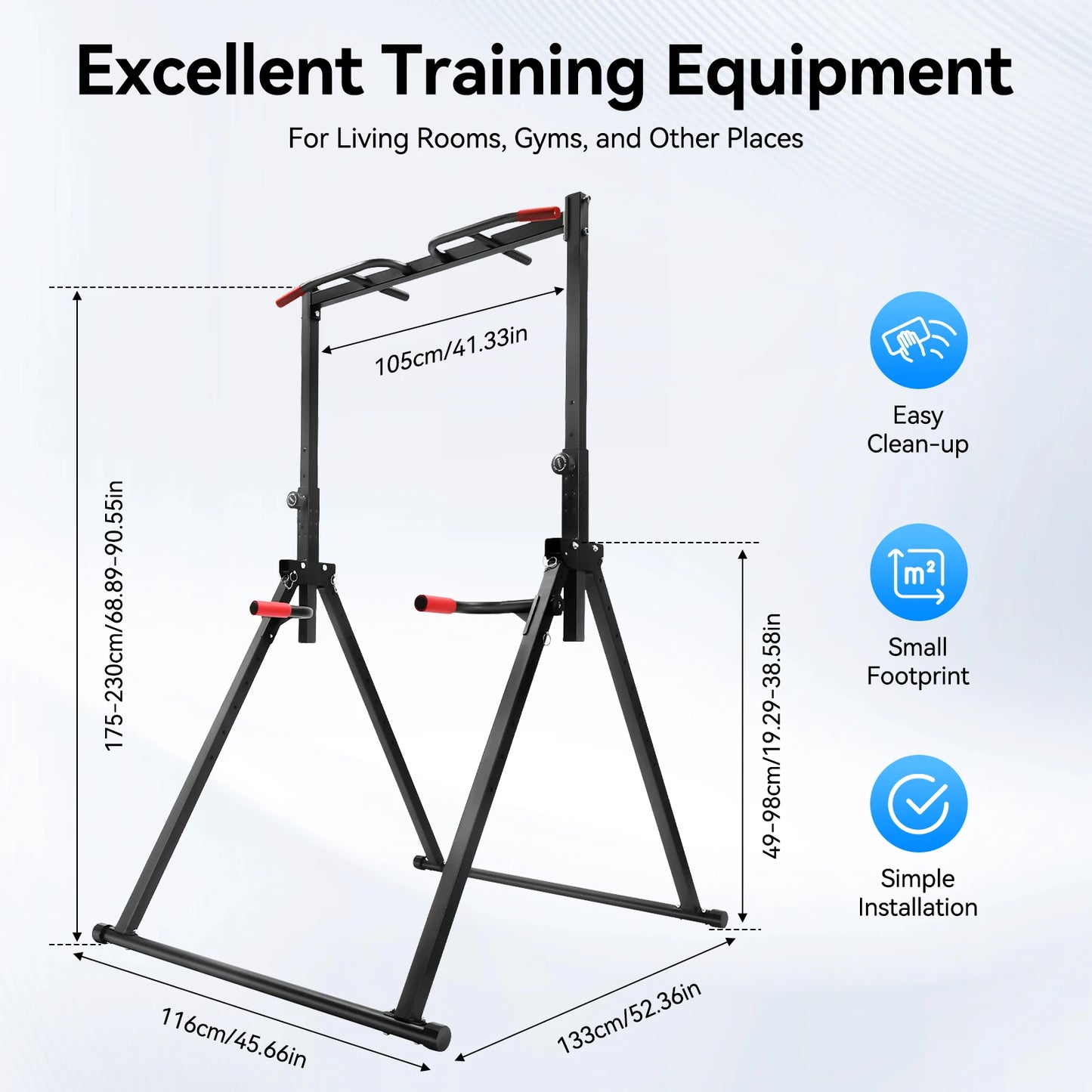 Foldable Adjustable Pull Up Bar With 200kg Capacity