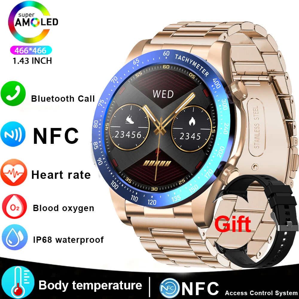 Smart Watch Men AMOLED Bluetooth Fitness Tracker With Heart Rate