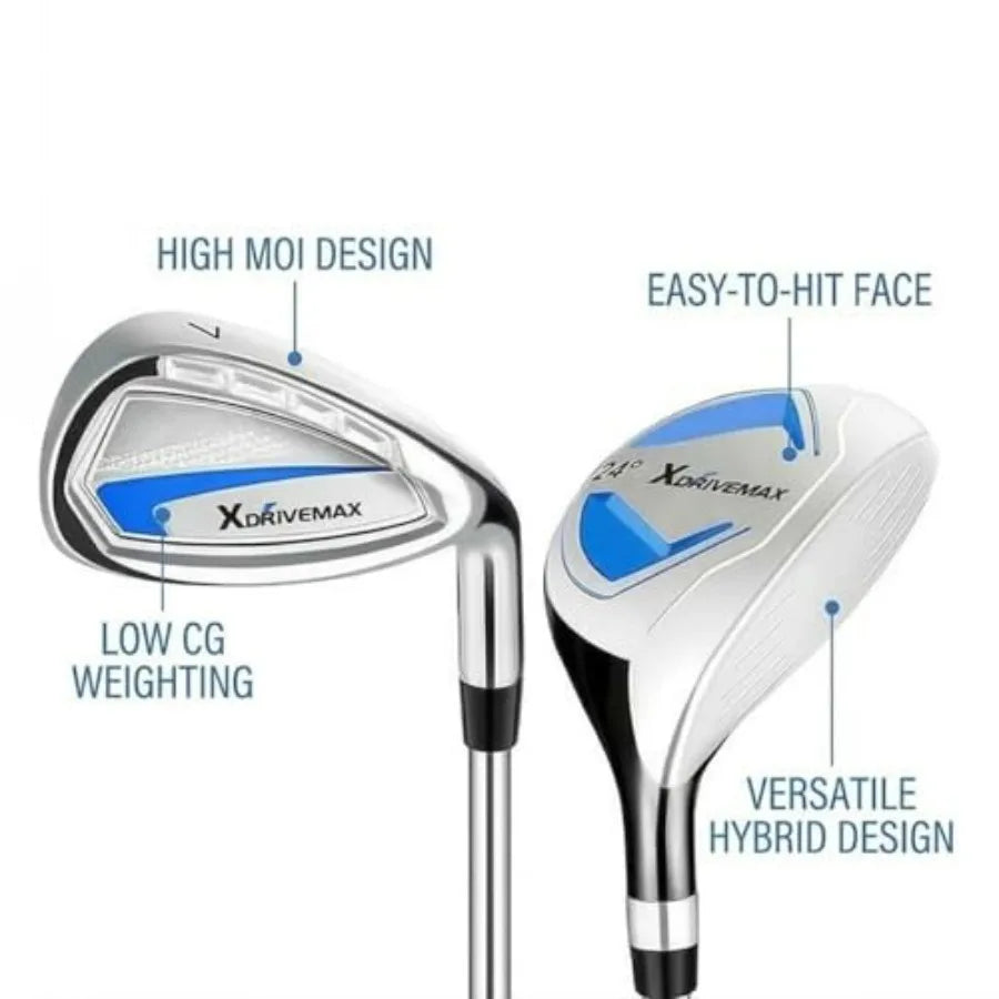 7 Piece Golf Club Set For Men And Women With Fairway Wood Hybrid Irons Putter