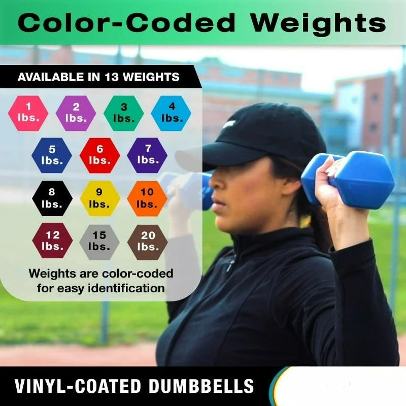 Vinyl Coated Iron Dumbbell For Strength Training Durable Home Gym