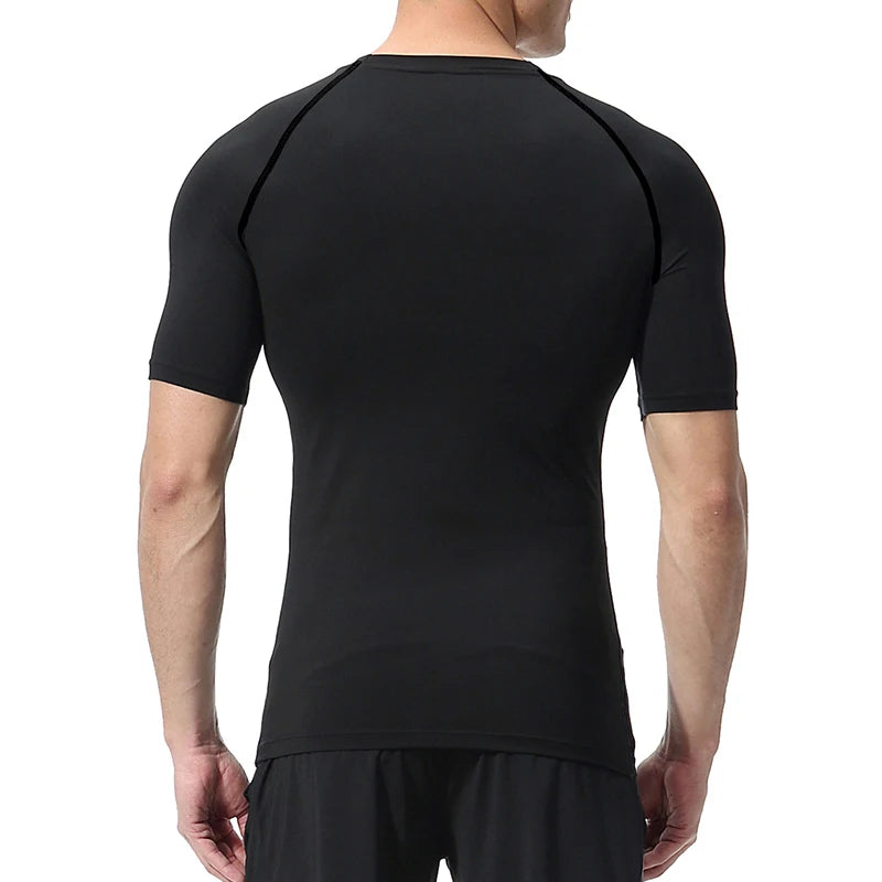 Men's Compression Shirt Short Sleeve Gym Top for Workout Fitness