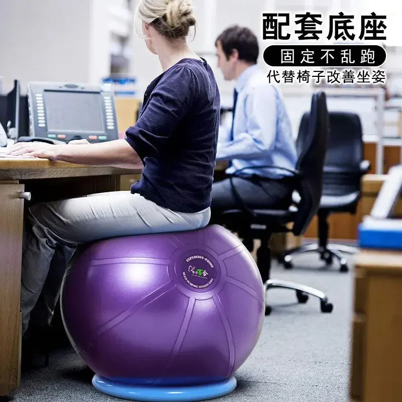 Pregnancy Yoga Exercise Ball With Base For Fitness Training and Strength Workouts