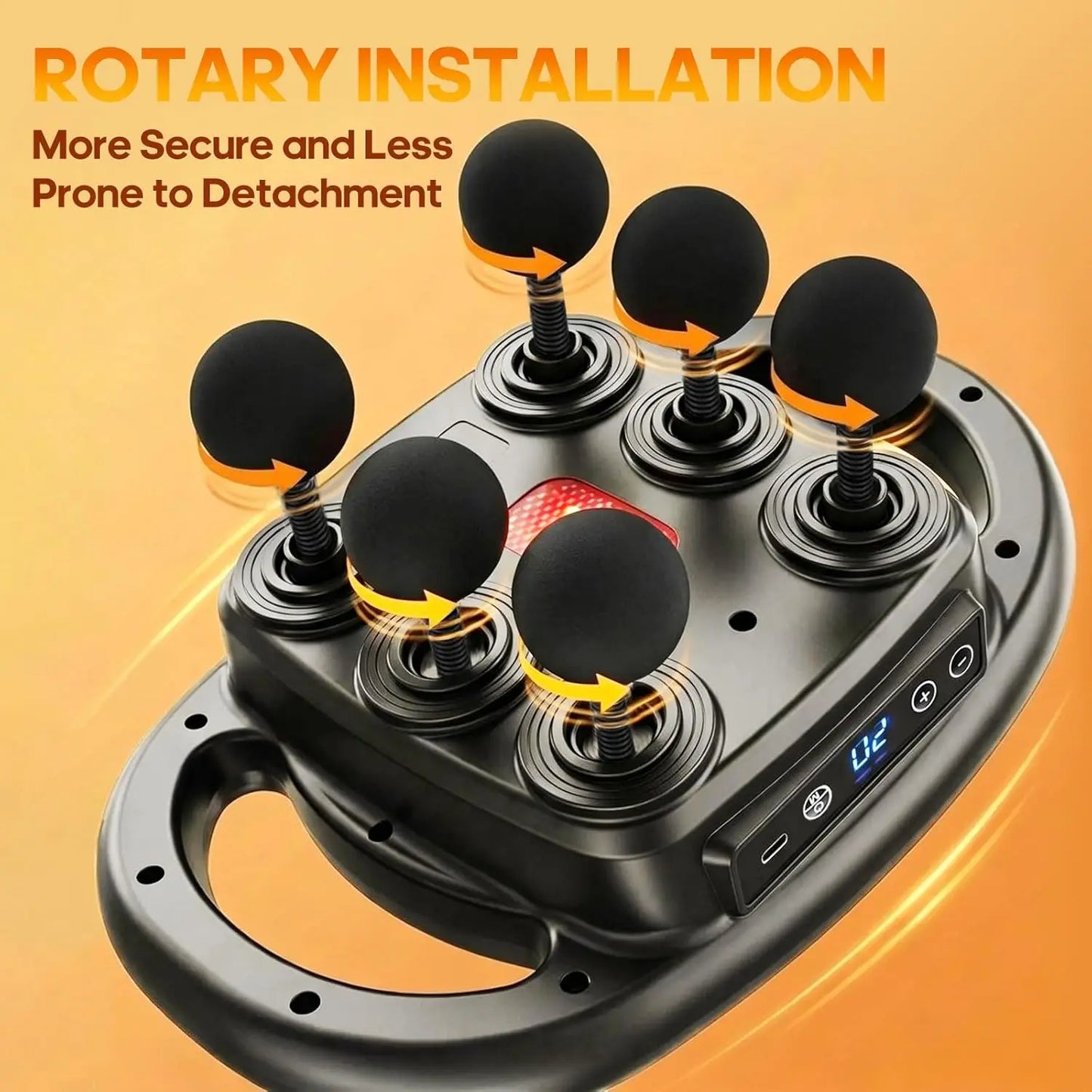 LingTeng Deep Tissue Massage Gun With 6 Heads 9 Levels
