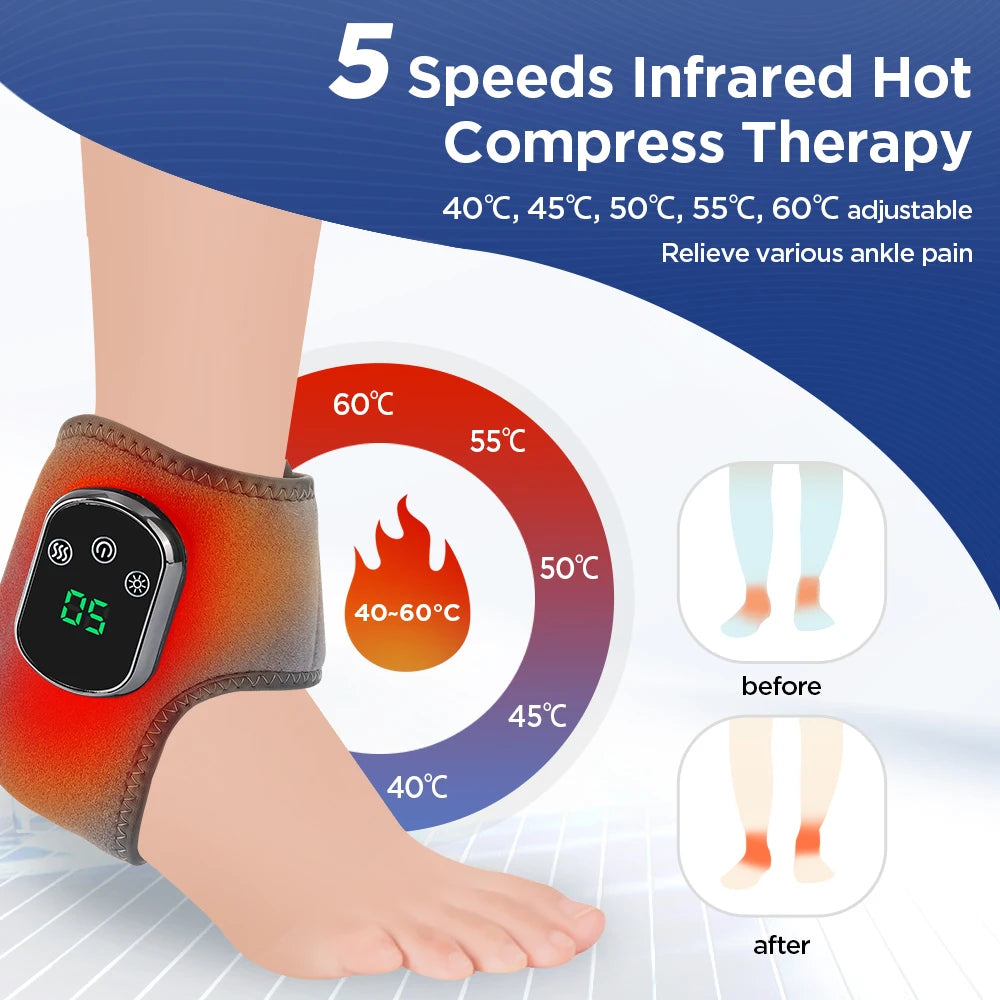 PASTSKY Electric Foot Massager With Heated Vibration Ankle Support