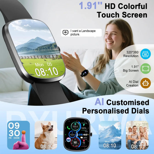Nerunsa AI Smart Watch With Heart Rate SpO2 Sleep Tracking And Bluetooth 5.3