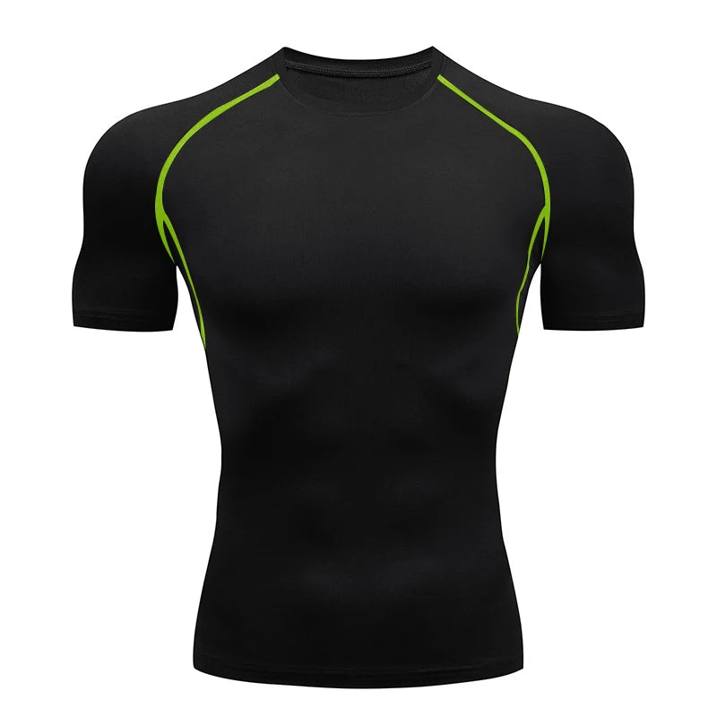 Men's Compression Shirt Short Sleeve Gym Top for Workout Fitness