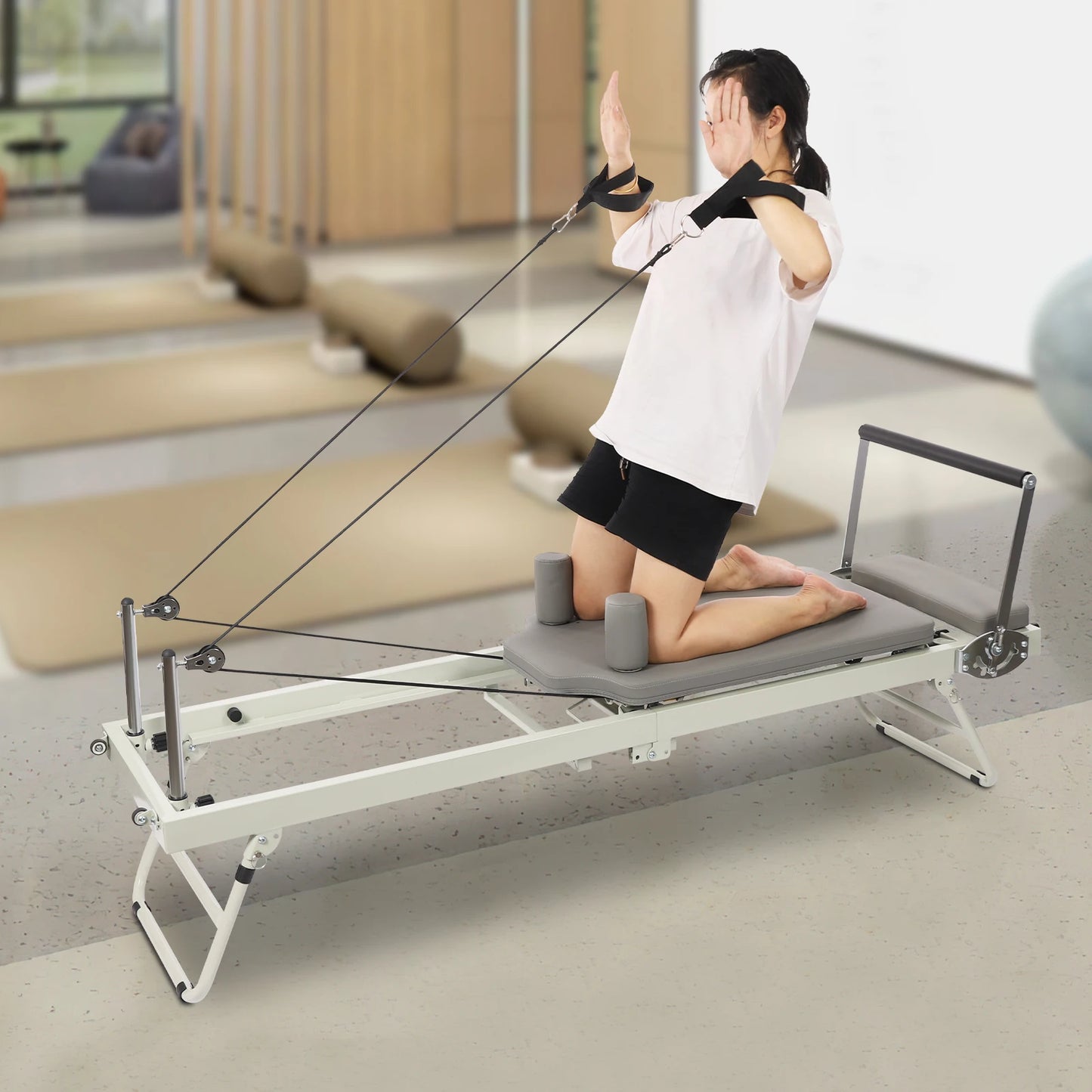 Foldable Pilates Reformer Machine for Home Gym and Yoga Fitness