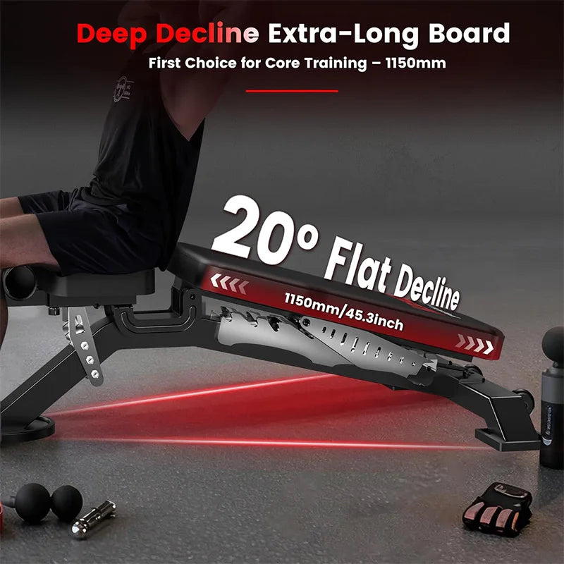 Pooboo Adjustable Weight Bench for Full Body Strength Training