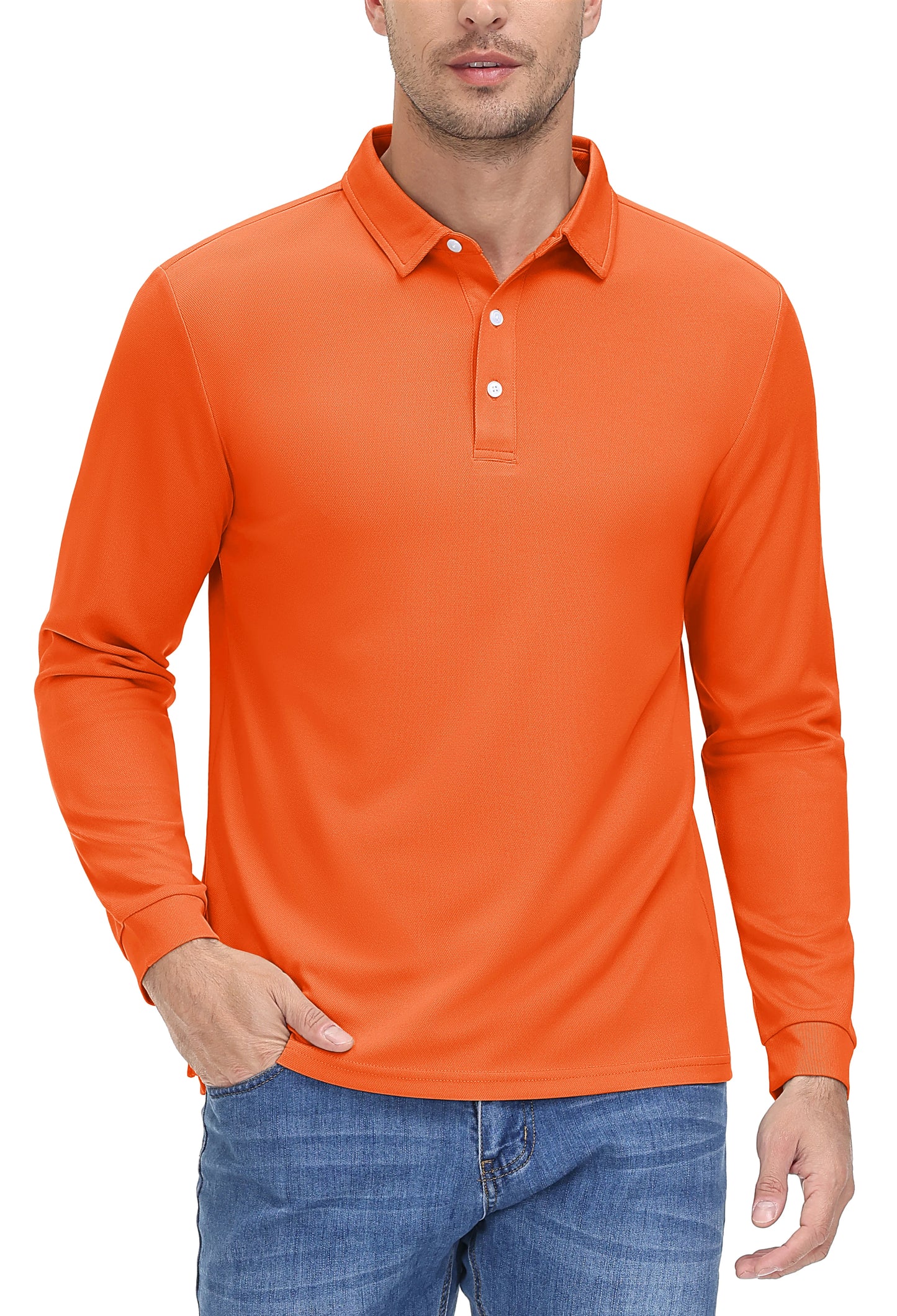 Men's Quick Dry Golf Polo Shirt Breathable Long Sleeve