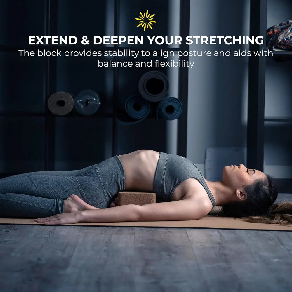 Sunshine Yoga Premium Cork Block For Stretching Support