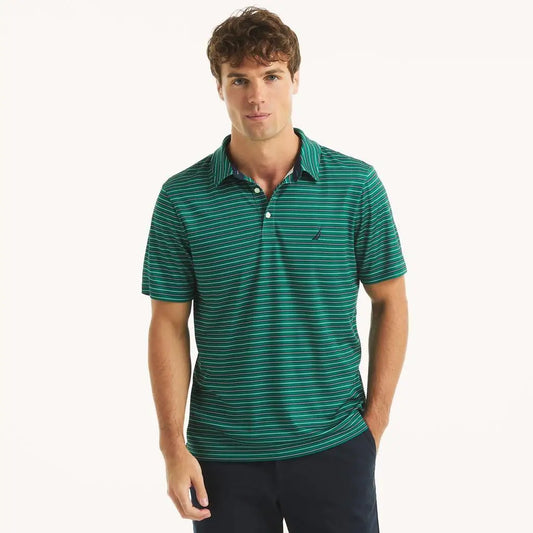 Nautica Men's Slim Fit Striped Golf Polo Shirt Casual Sportswear