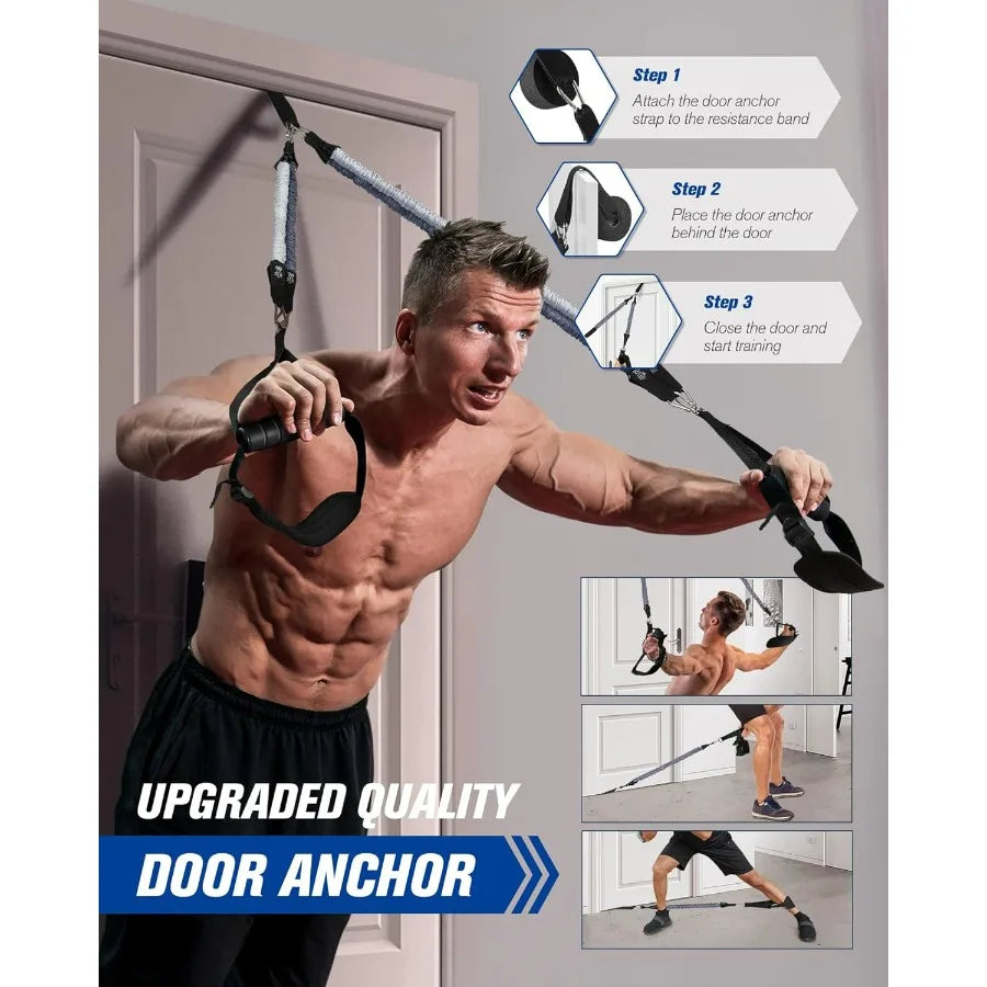 Pilates Bar Kit With Resistance Bands Natural Latex Heavy Duty Stainless Steel