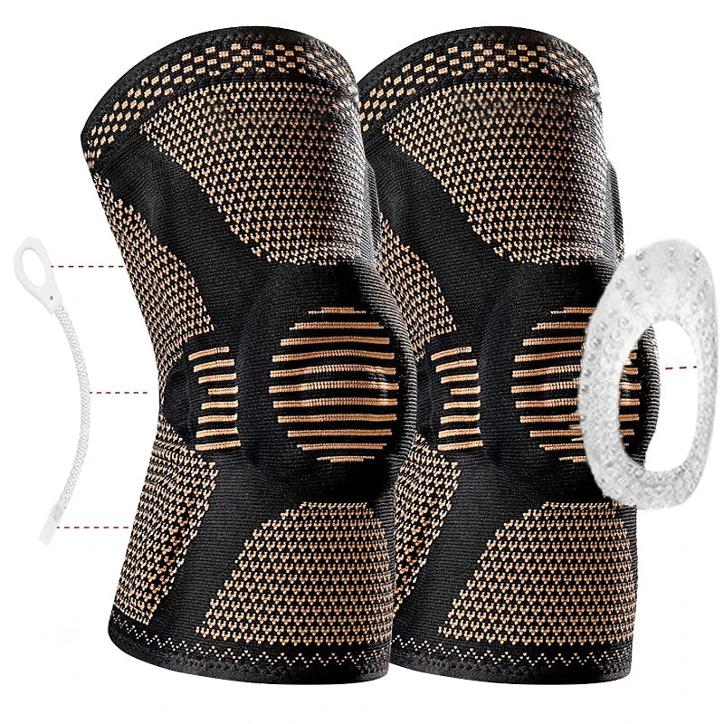 Orthopedic Knee Pad Support Adjustable Sport Brace Copper Nylon