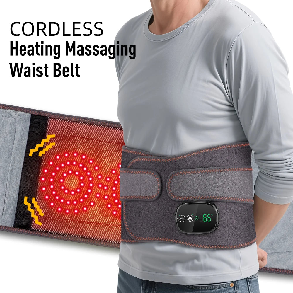 Agdoad Heating Vibration Massager Belt With Dual Light Therapy
