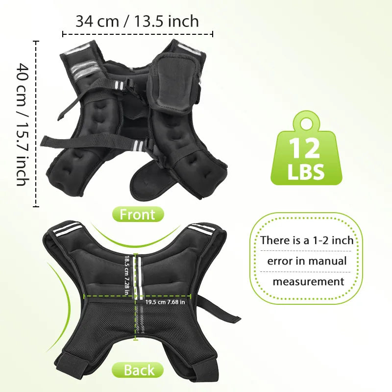 Weighted Vest With Iron Pellets And Reflective Stripe For Training And Running