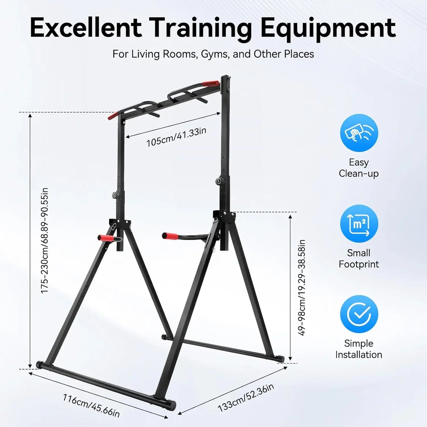 Pull Up Bar Dip Bar Power Tower Height Adjustable For Home Gym Free Standing