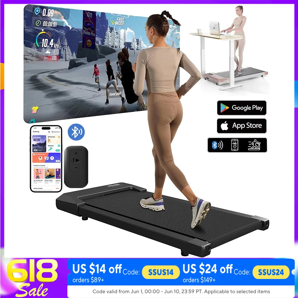 Superun 2-in-1 Home Treadmill 2.5HP 300lb Capacity
