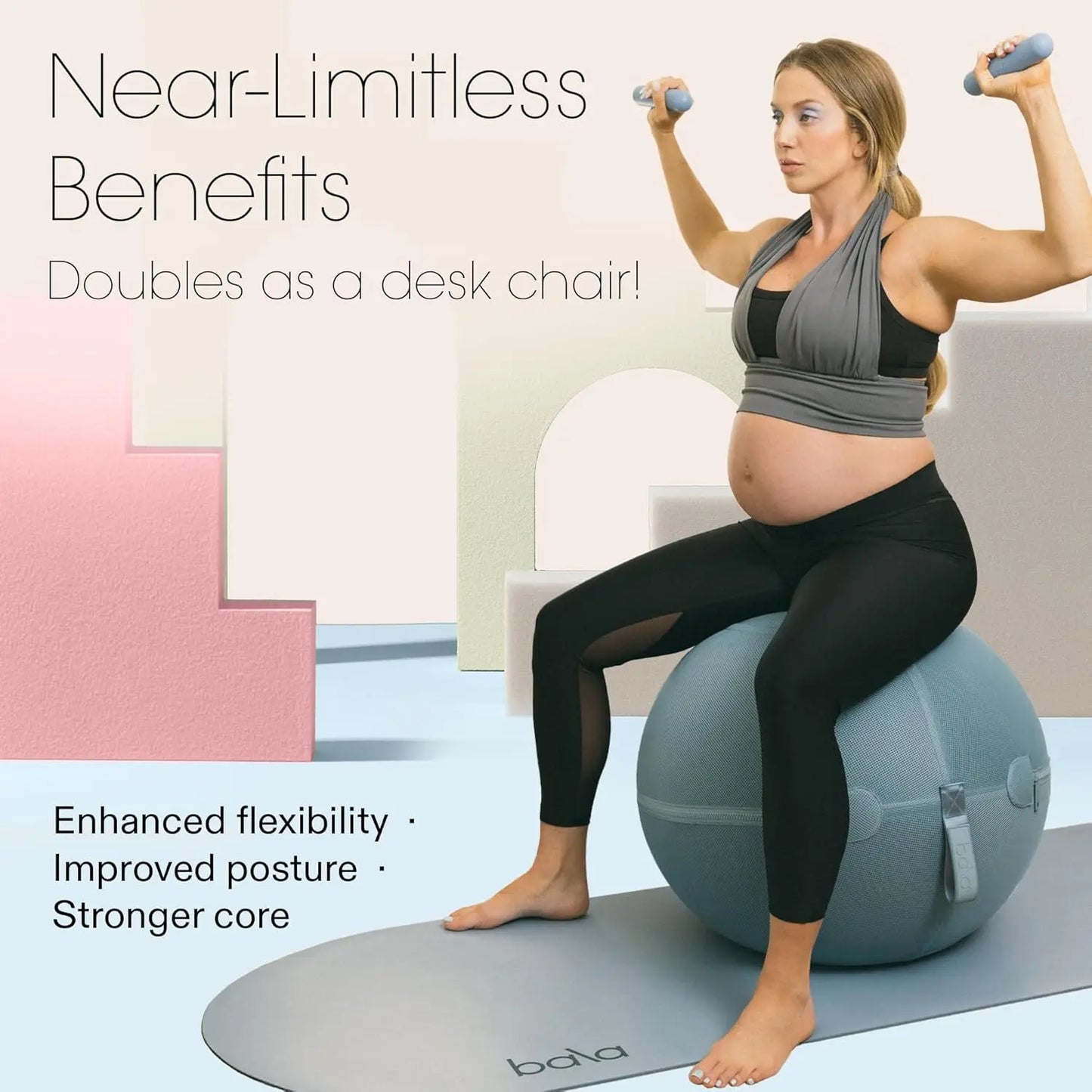YTYIN Balance Ball Chair For Core Strengthening Yoga And Therapy