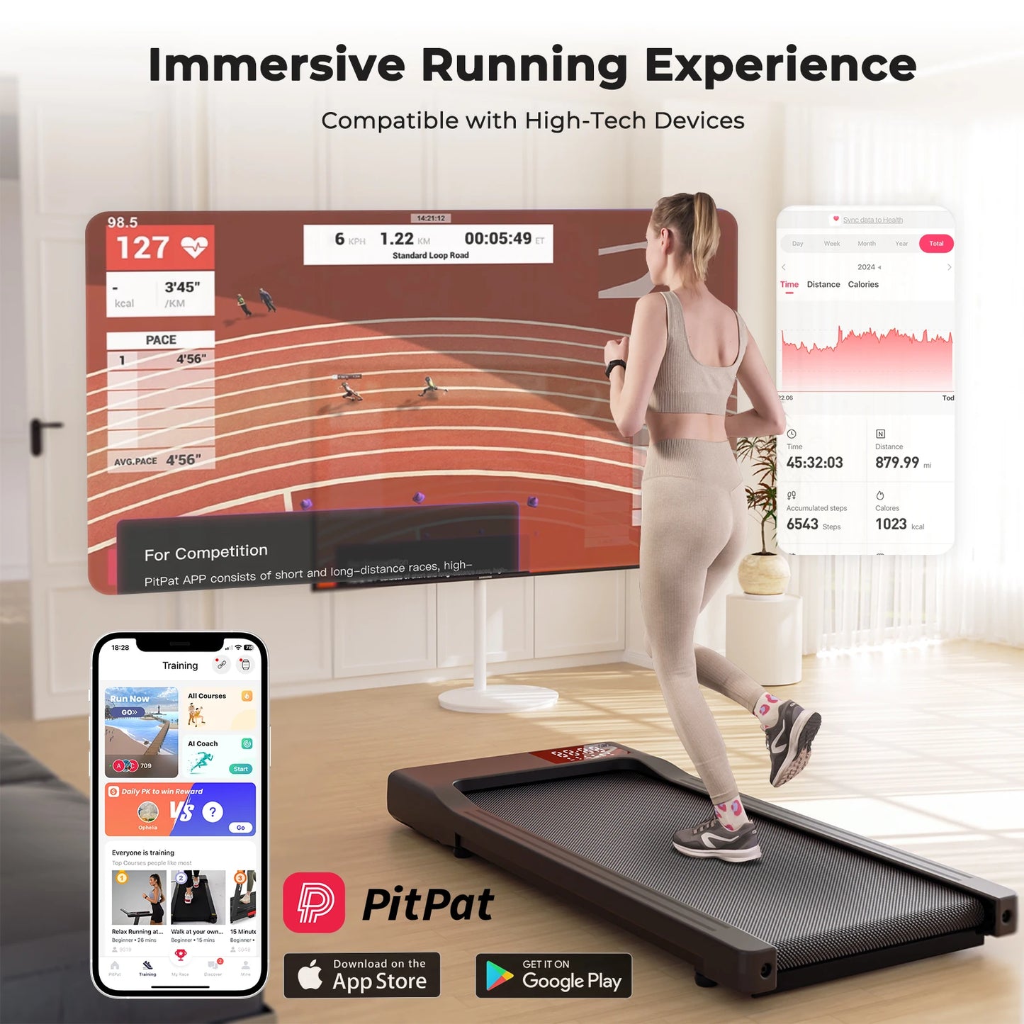 Superun 2in1 Treadmill for Home Office With Remote LCD Display