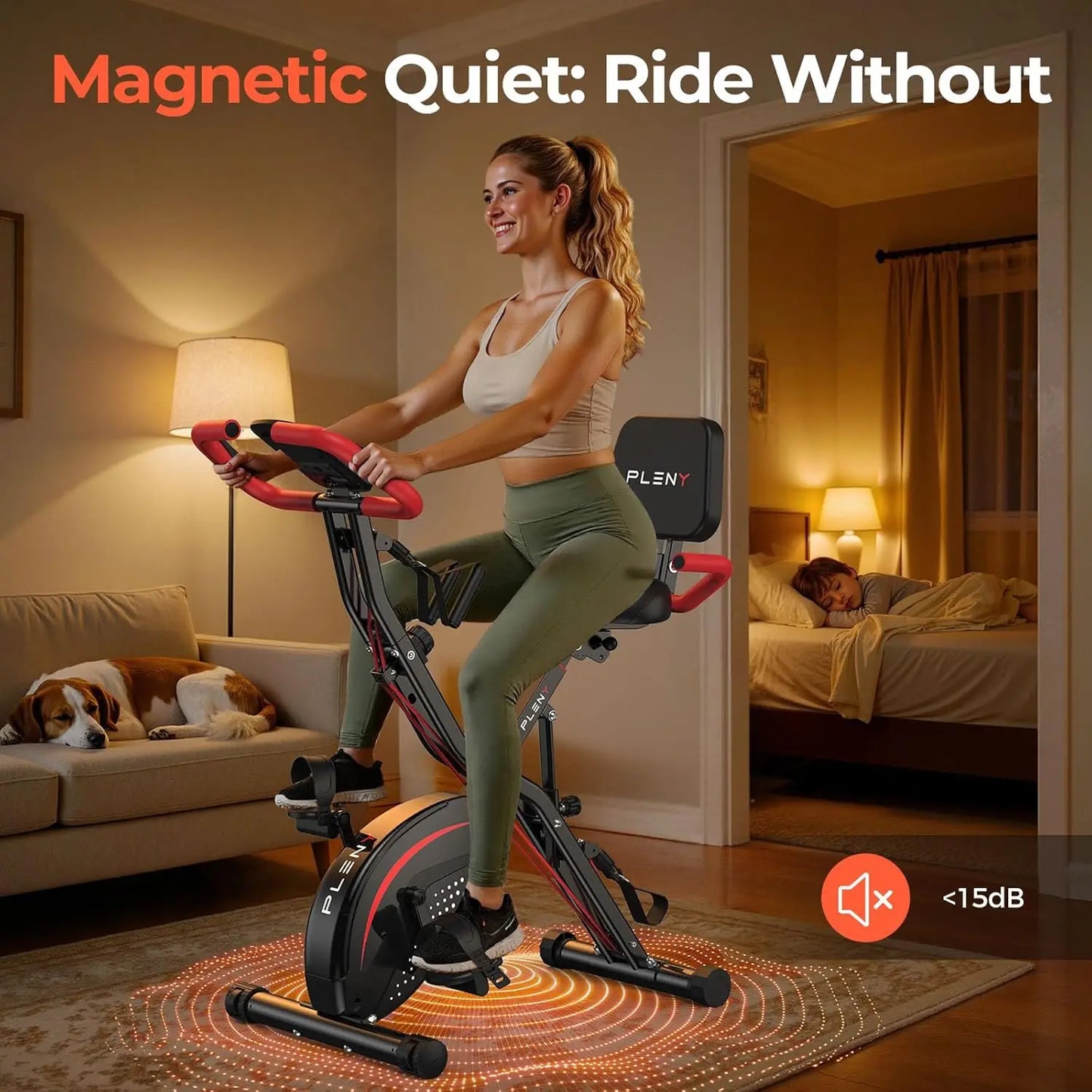 Yosuda Folding Exercise Bike 5 In 1 Home Fitness Machine