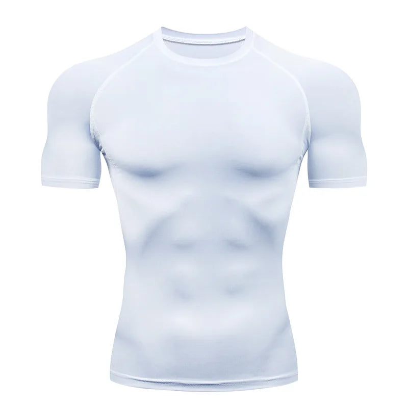 Men's Compression Shirt Short Sleeve Gym Top for Workout Fitness