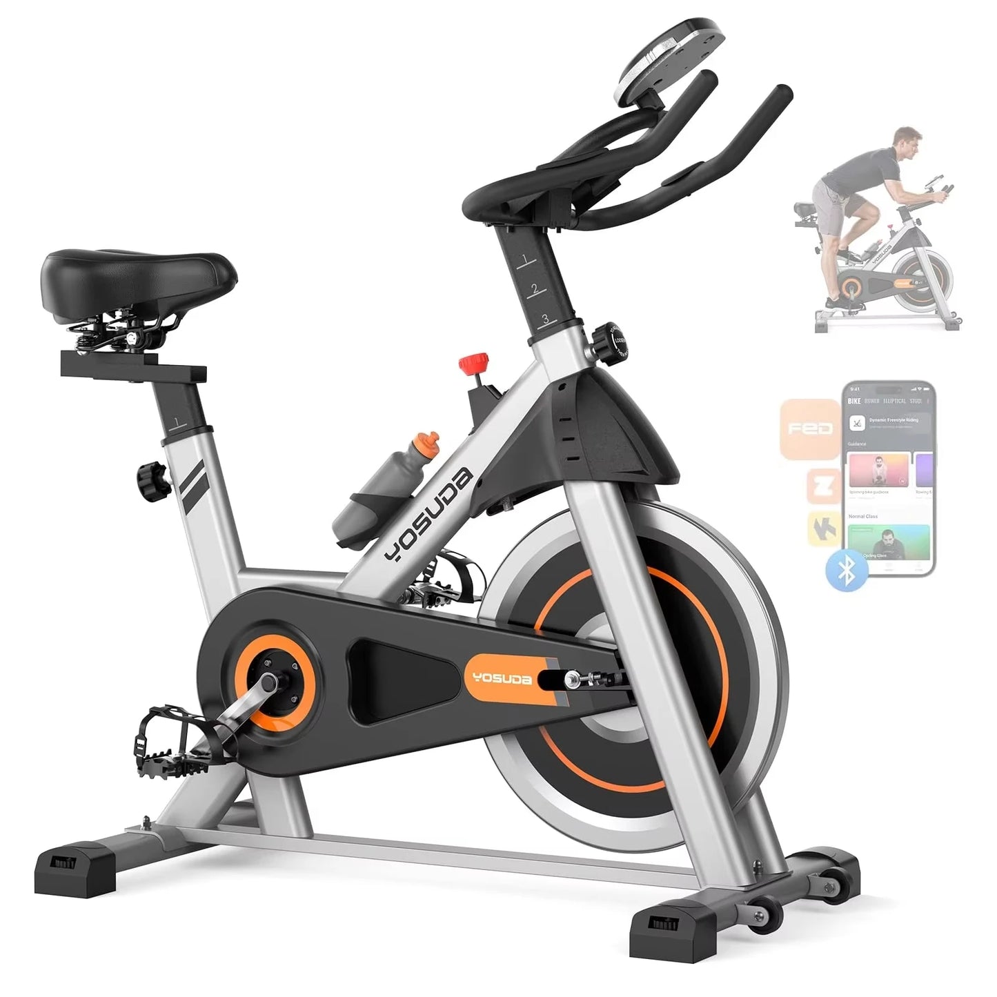 YOSUDA Magnetic Indoor Cycling Bike With Exclusive App And 300 Pounds Capacity