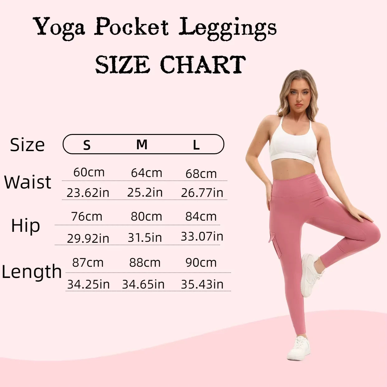 Women's High Waisted Leggings With Pockets Nylon Elastane