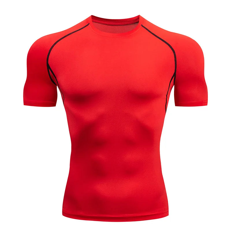 Men's Compression Shirt Short Sleeve Gym Top for Workout Fitness