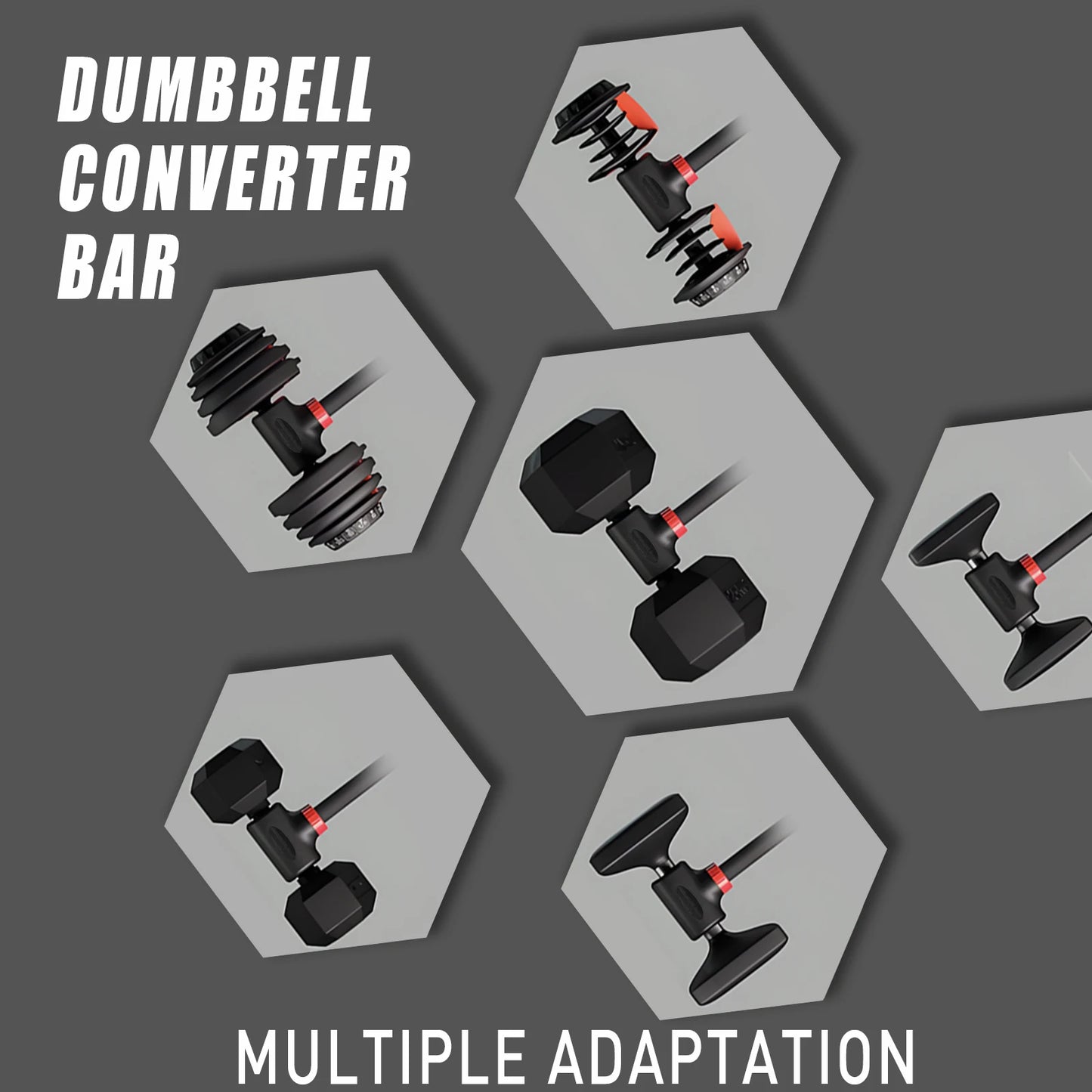 MARSAFIT Adjustable Dumbbell Converter Barbell Set And Kettlebell