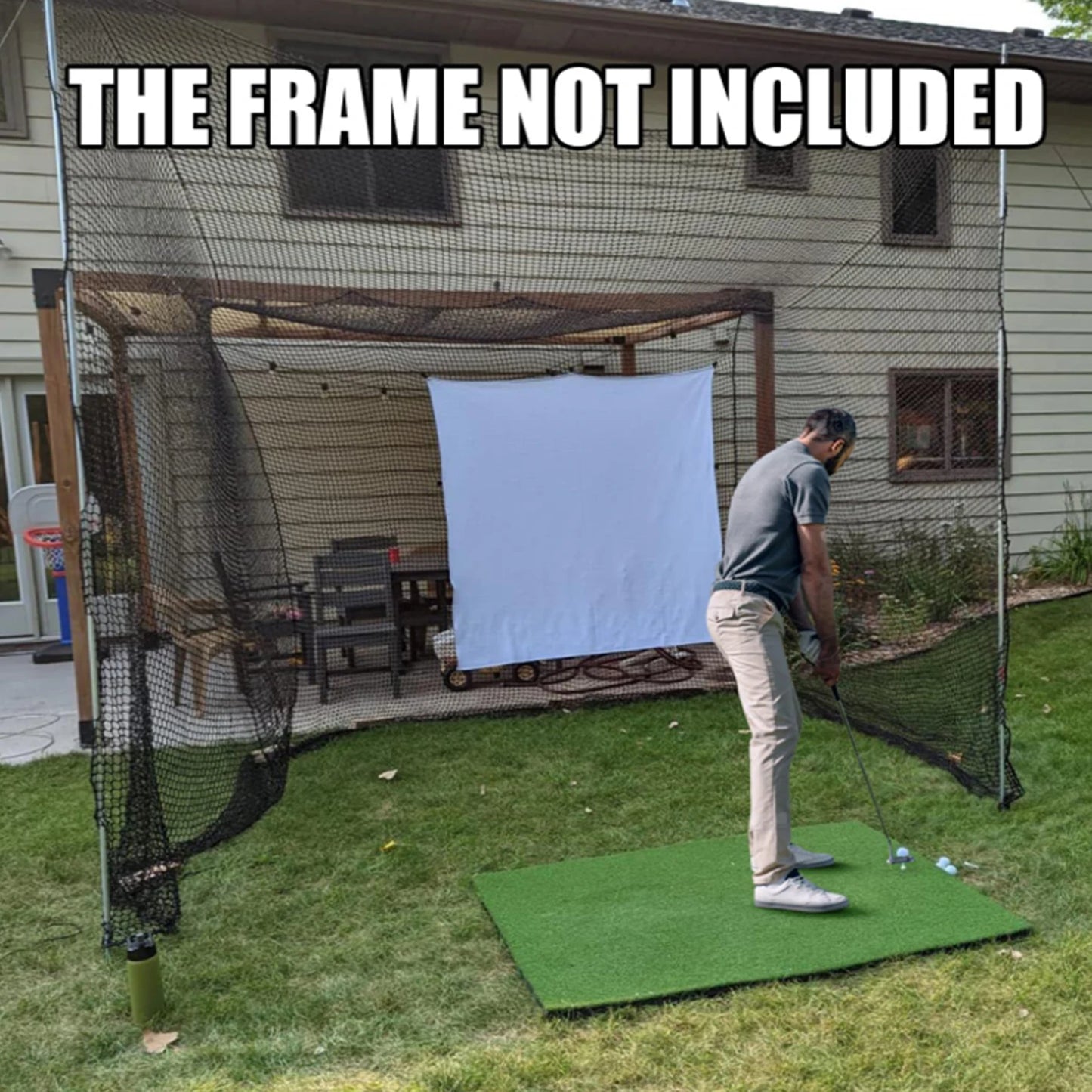 Foldable Golf Cage Net For Portable Batting Practice And Swing Training