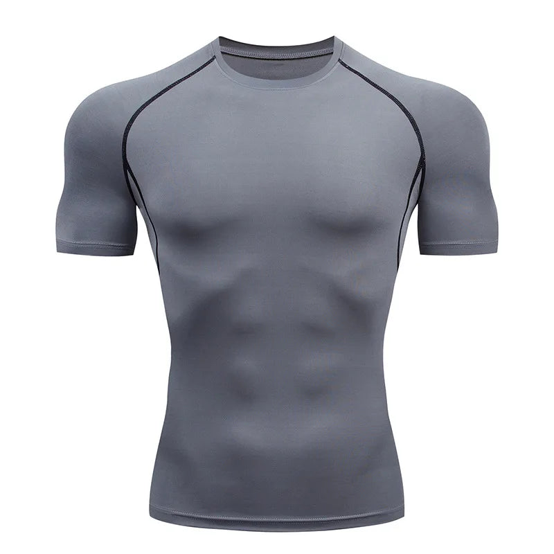 Men's Compression Shirt Short Sleeve Gym Top for Workout Fitness