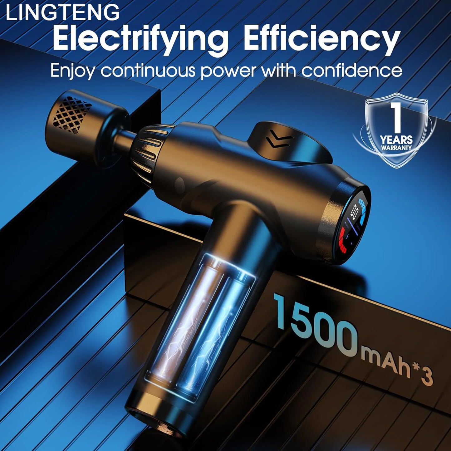 LINGTENG Massage Gun With Heat Cold Therapy 7 Heads