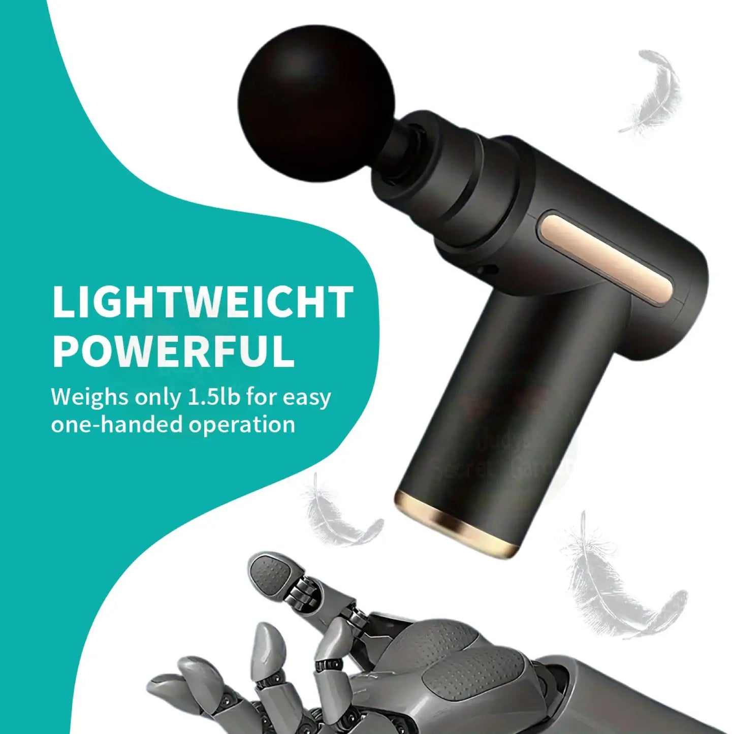 Mini Portable Fascia Gun Percussion Massager USB Charging 6 Levels