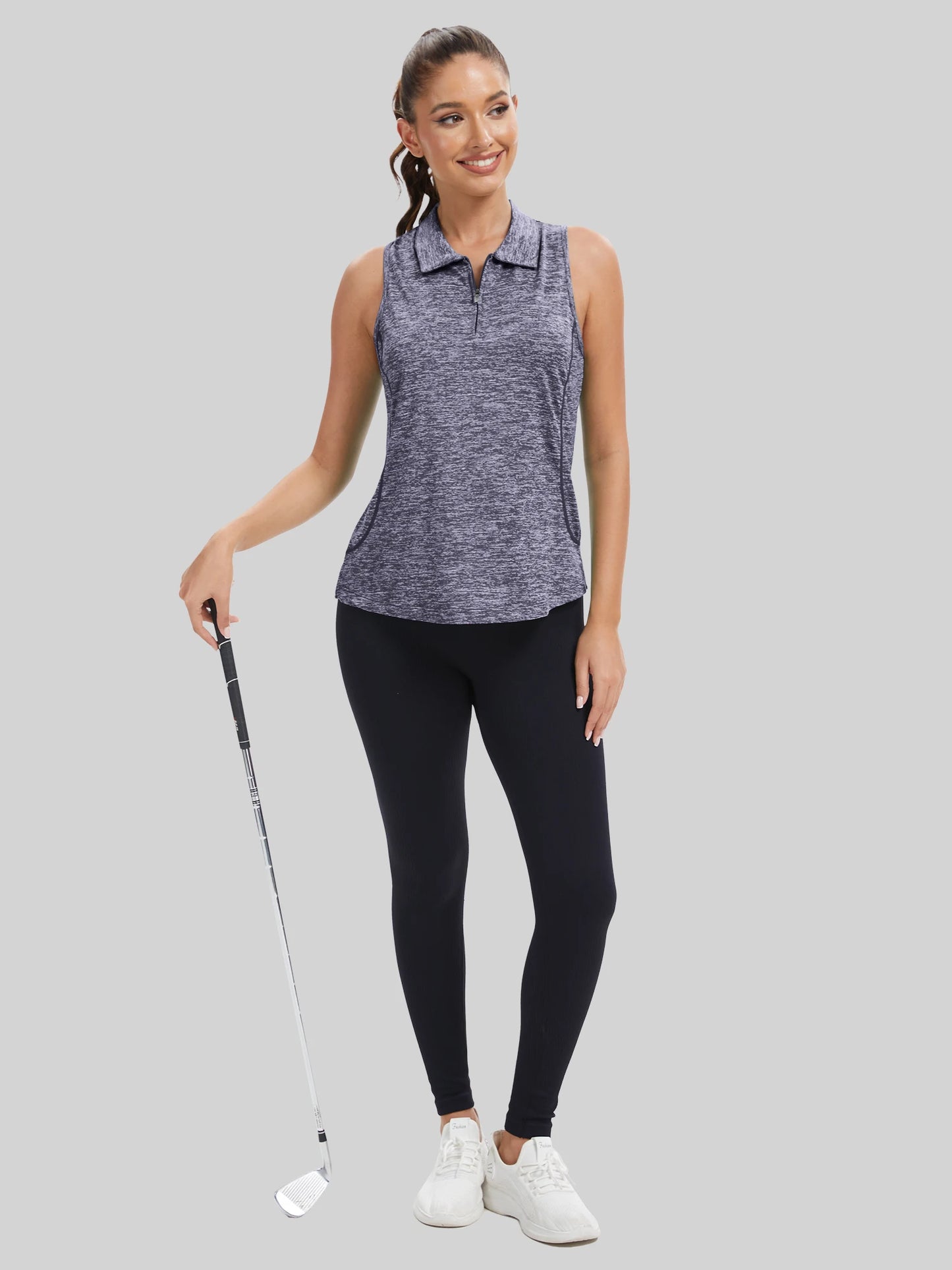 Women's Sleeveless Golf Polo Shirt With Moisture-Wicking Fabric