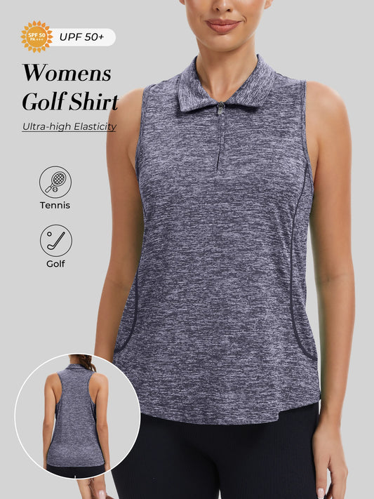 Women's Sleeveless Golf Polo Shirt With Moisture-Wicking Fabric
