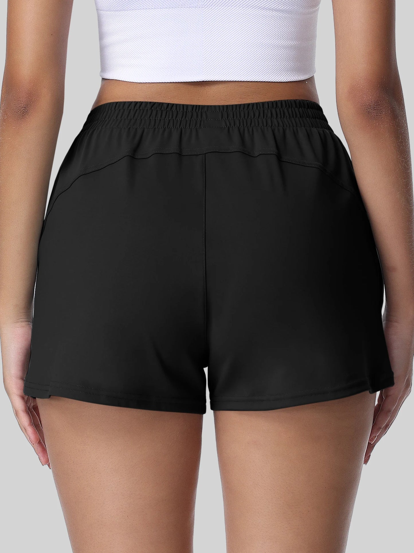 Women's High Waist Workout Shorts With Pockets Quick Dry Fitness