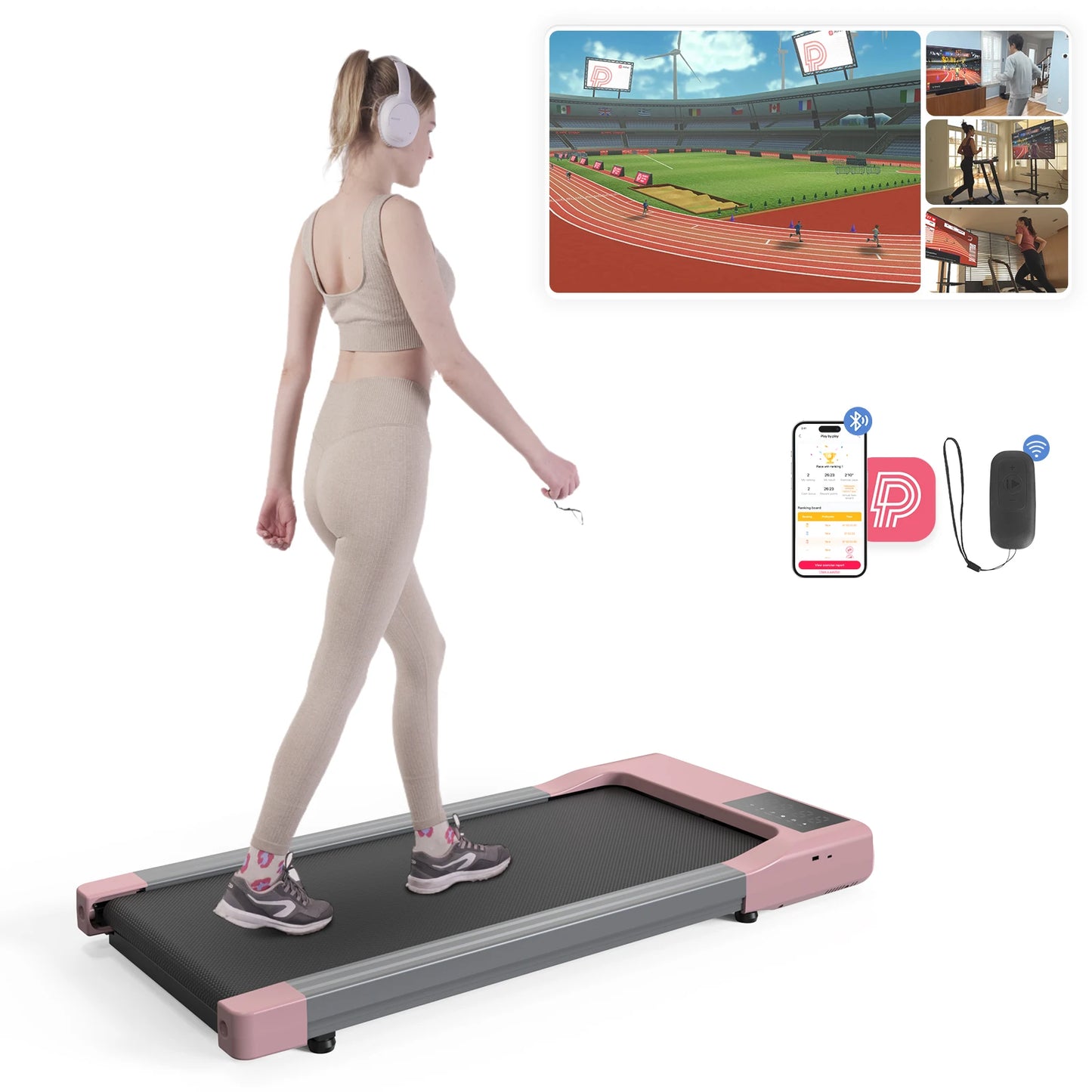 Superun 2in1 Treadmill for Home Office With Remote LCD Display